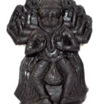 Narsimha Idol / Sthanu Narasimha On Golden Sudarshan Shaligram