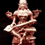 Goddess Saraswati Idol In Pure Solid Copper - 5 Inches