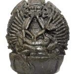 Rare GandaBerunda Narsimha Idol On Natural Shaligram