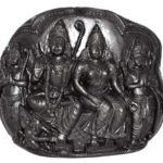 Sita Rama Murti / Ram Darbar Idol On Natural Golden Sudarshan Shaligram