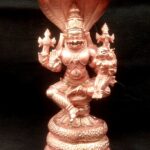 Laxmi Narsimha In Pure Solid Copper - 6 Inches
