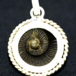 Golden Sudarshan Shaligram Pendant in Pure Silver