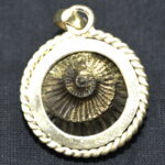 Golden Sudarshan Shaligram Pendant in Pure Silver