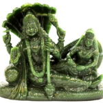 Vishnu Laxmi In Columbian Green Jade - 1650 gms