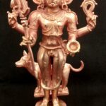 Lord Kaal Bhairav In Pure Solid Copper - 6 inches