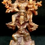 Laxmi Narsimha With Garuda In Pure Solid Copper