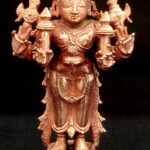 Lord Surya Narayana Idol In Pure Solid Copper - 4.5 Inches