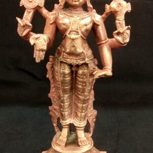 Lord Srinivasa / Venkateshwara / Balaji In Pure Solid Copper - 6 Inches