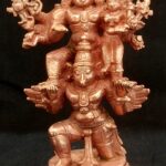 Lord Vishnu With Lakshmi on Garuda In Pure Solid Copper - 5 Inches