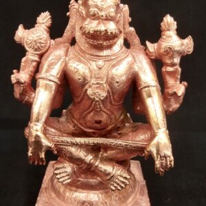 Yoga Narsimha Idol In Pure Solid Copper - 4.5 inches