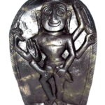 Shri Vitthala Giridhari on Natural Golden Sudarshan Shaligram