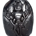 Shri Vitthala Giridhari on Natural Golden Sudarshan Shaligram