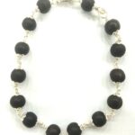 Ebony Bracelet / Karungali Bracelet In Pure Silver - 8 mm