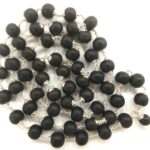 Ebony Mala / Karungali Mala In Pure Silver - 10 mm