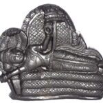Lord Vishnu Idol / Ananta Shayana Murti On Natural Shaligram