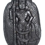Udupi Krishna Idol on Natural Golden Sudarshan Shaligram