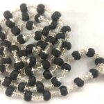 Ebony Mala / Karungali Mala In Pure Silver - 7 mm
