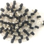 Ebony Mala / Karungali Mala In Pure Silver - 6 mm