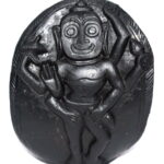 Shri Vitthala Giridhari on Natural Golden Sudarshan Shaligram