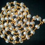 Sphatik Diamond Cut Mala In Gold - 7 MM