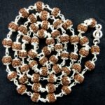 Rudraksha Chikna Beads Mala In Pure Silver - 6 mm