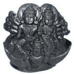 Laxmi Narayan with Garuda On Natural Golden Sudarshan Shaligram
