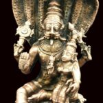 Laxmi Narsimha With Adishesha In Pure Solid Copper - 6 Inches
