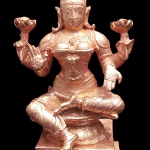 Goddess Laxmi Idol In Pure Solid Copper - 4 inches