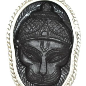 Narsimha Shaligram Pendant on Sudarshan Shaligram in Pure Silver