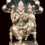 Laxmi Narsimha With Adishehsa In Pure Solid Copper - 2.5 Inches