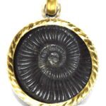 Golden Sudarshan Shaligram Pendant