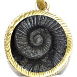 Golden Sudarshan Shaligram Pendant