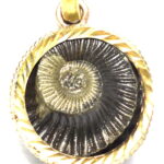 Golden Sudarshan Shaligram Pendant