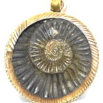 Golden Sudarshan Shaligram Pendant