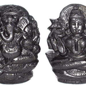 Laxmi Ganesha Murti On Golden Sudarshan Shaligram