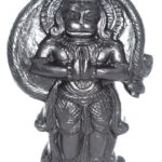 Lord Hanuman Idol In Natural Golden Sudarshan Shaligram