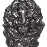 Lord Ganesha Idol on Natural Sudarshan Shaligram