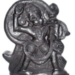 Lord Hanuman Idol on Natural Golden Sudarshan Shaligram