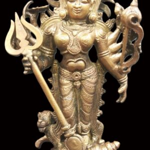 Durga Idol In Pure Solid Copper - 6 inches