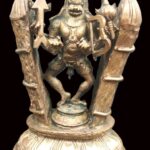 Lord Narsimha Idol / Stambha Narasimha In Pure Solid Copper - 7 Inches