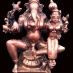 Lord Ganesha / Ucchista Ganapati Idol In Pure Solid Copper - 5.5 inches