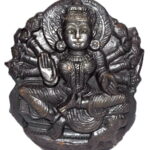 Goddess Laxmi Idol / Veera Lakshmi Idol on Natural Sudarshan Shaligram