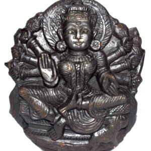 Goddess Laxmi Idol / Veera Lakshmi Idol on Natural Sudarshan Shaligram