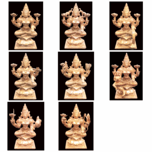 Ashta Laxmi Set In Pure Solid Copper - 3.5 inches