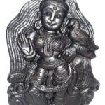 Tulsi Devi Idol on Natural Golden Sudarshan Shaligram