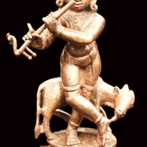 Lord Krishna Idol In Pure Solid Copper - 5.5 inches