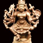 Goddess Chamunda / Chamundeshwari / Chandi in Pure Solid Copper - 4.5 inches