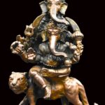 Lord Ganesha with four heads (Dvija Ganapati) Idol In Pure Solid Copper - 4 inches