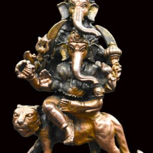 Lord Ganesha with four heads (Dvija Ganapati) Idol In Pure Solid Copper - 4 inches