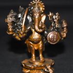 Lord Ganesha (Veera Ganapati) Idol In Pure Solid Copper - 2.5 inches